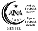 American Numismatic Association Member - Andrew Skrabalak LM5926, Alynne Skrabalak LM5925